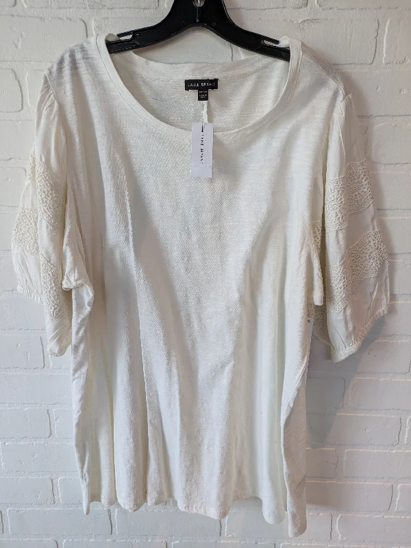 Personalized Wear Top Short Sleeve By Lane Bryant In White, Size: 1x