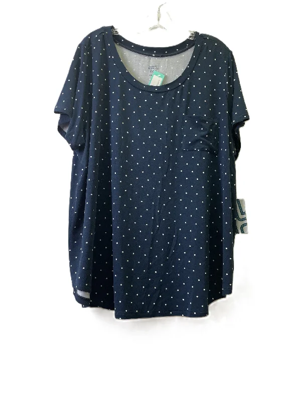Party Wear Top Short Sleeve By Market & Spruce In Navy, Size: 3x