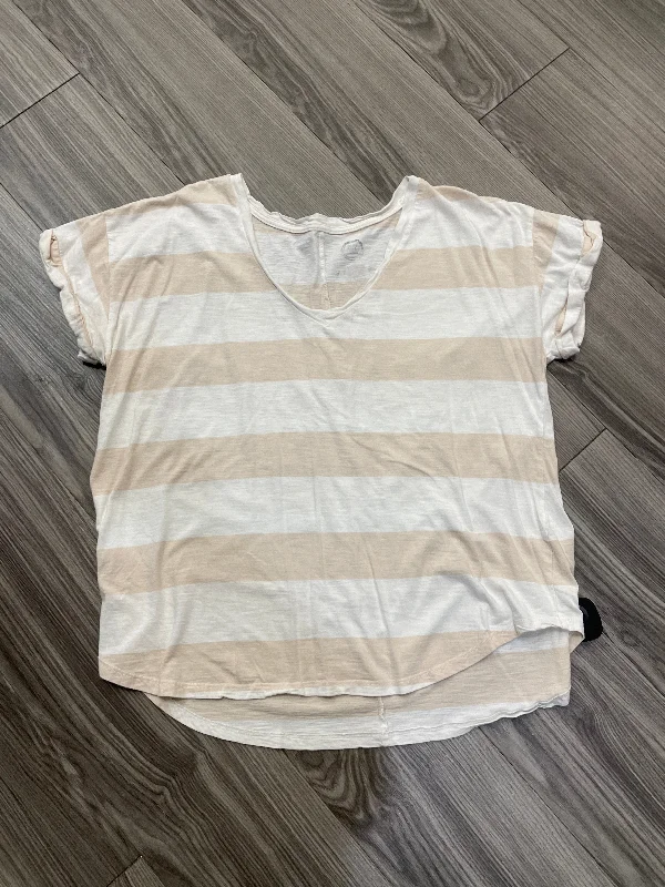 Elegant Temperament Top Short Sleeve By Maurices In Striped Pattern, Size: 1x