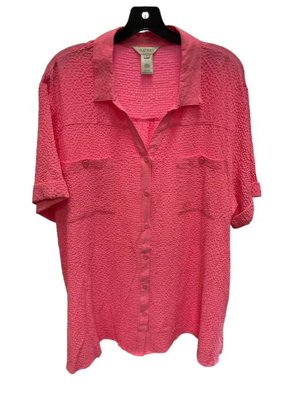 Personalized Wear Top Short Sleeve By Multiples In Pink, Size: 2x