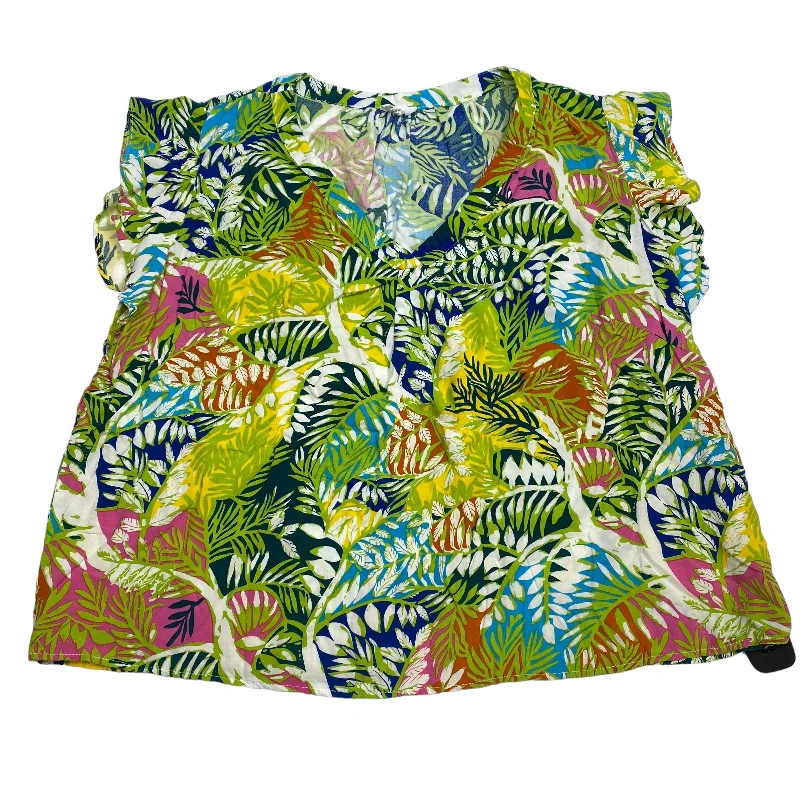 Classic And Versatile Top Short Sleeve By Nicole By Nicole Miller In Multi-colored, Size: 3x Classic And Versatile Top Short Sleeve By Nicole By Nicole Miller In Multi-colored, Size: 3x