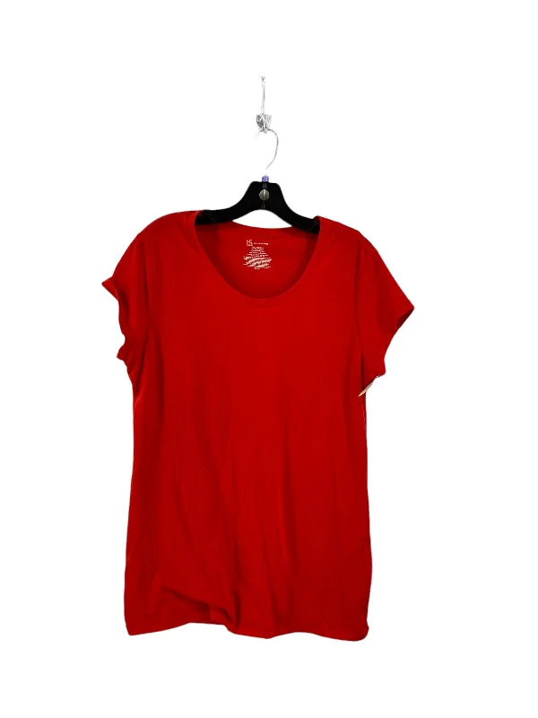 Comfortable Outfits Top Short Sleeve By No Boundaries In Red, Size: 2x