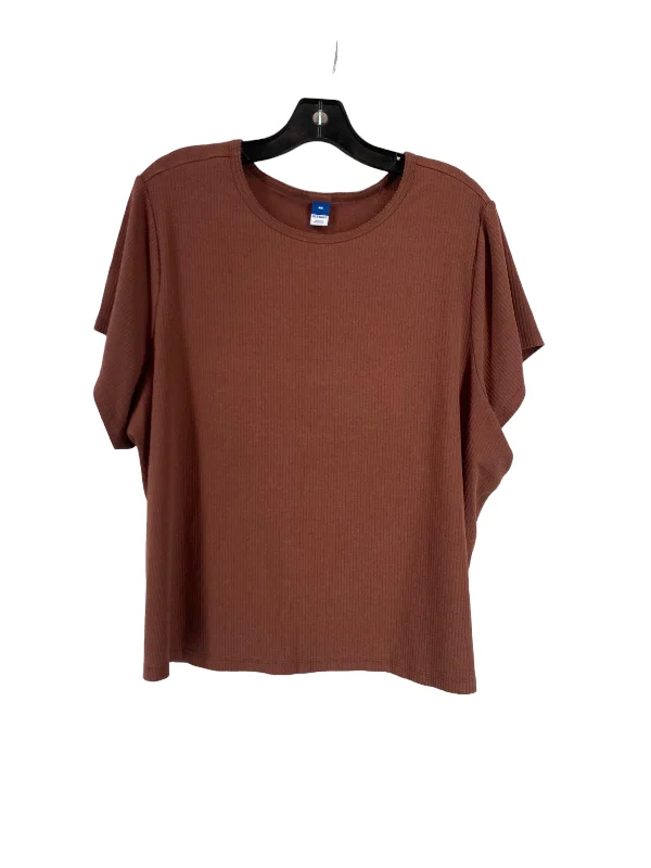 Comfortable Fashion Looks Top Short Sleeve By Old Navy In Brown, Size: 4x