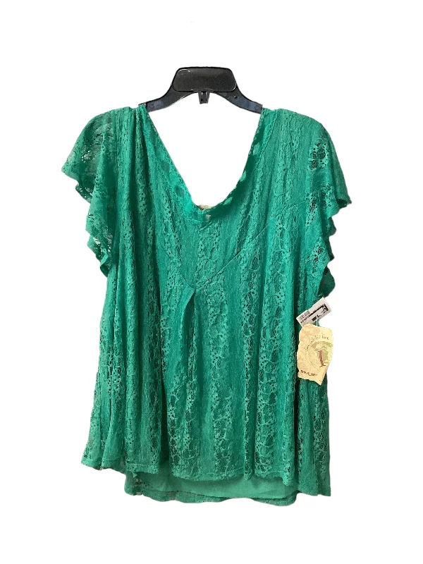 Fashion Comfort Top Short Sleeve By One World In Green, Size: 2x