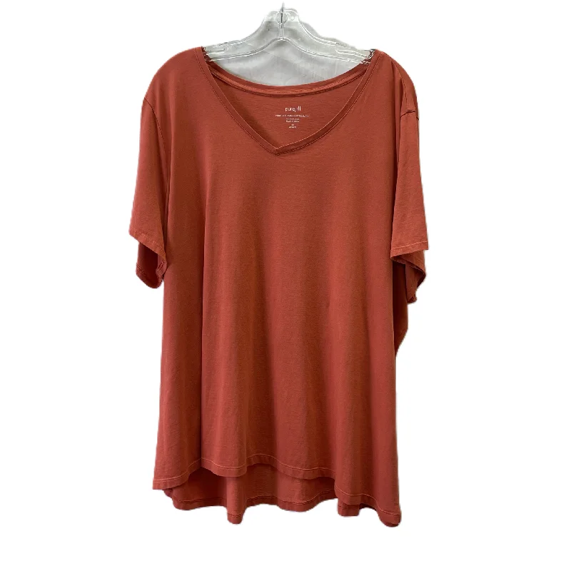 Stylish Fit Top Short Sleeve By Pure Jill In Rust, Size: 3x