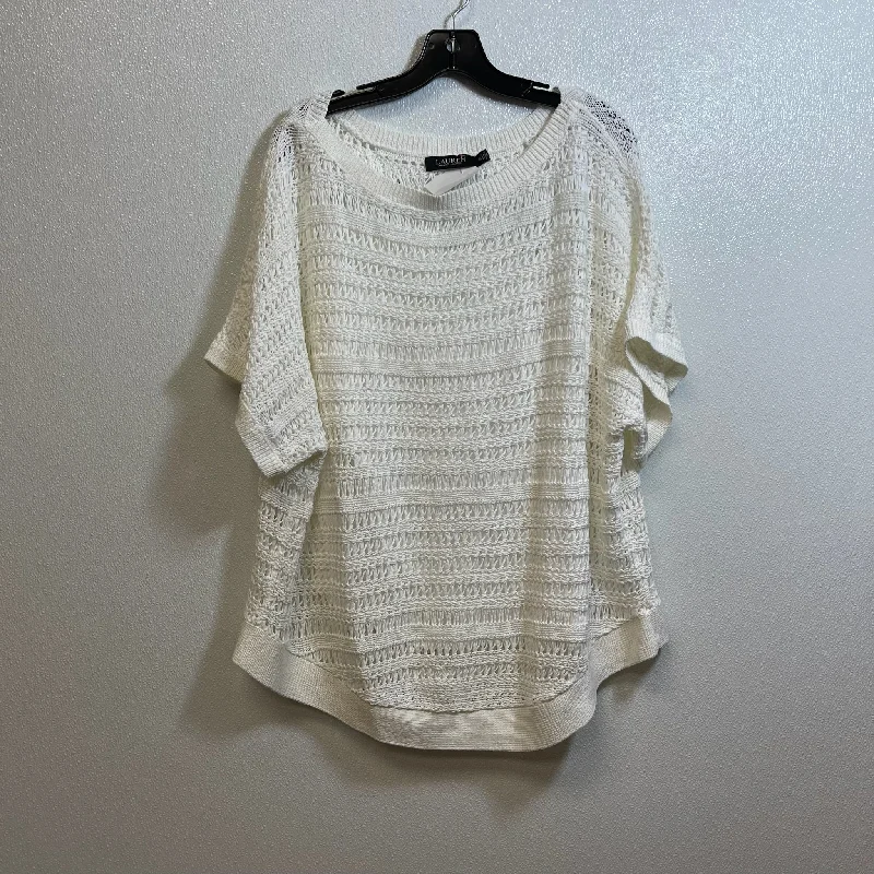 Fashion Wear Top Short Sleeve By Ralph Lauren In White, Size: 1x