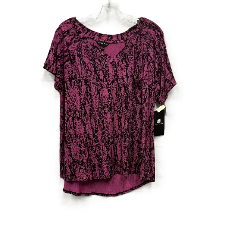 Quality Tailoring Top Short Sleeve By Rock And Republic In Pink, Size: 1x