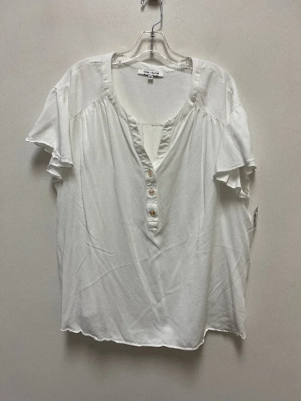 Luxury Fashion Top Short Sleeve By Rose And Olive In White, Size: 2x