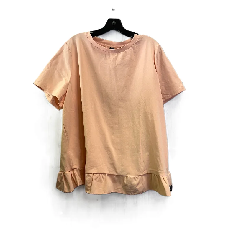Stylish Wear Top Short Sleeve By Shein In Orange, Size: 3x
