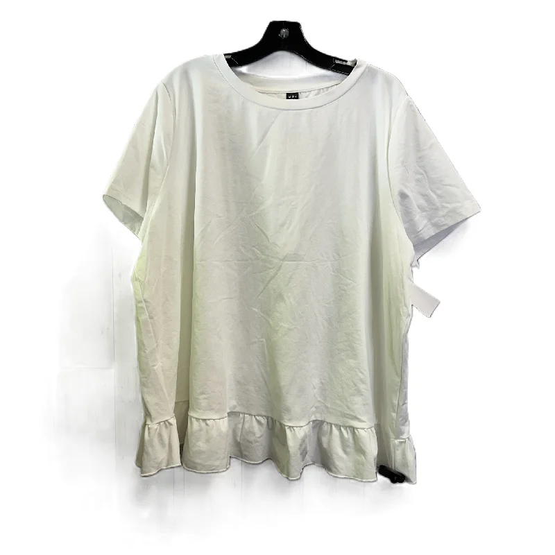 Cozy Pants Top Short Sleeve By Shein In White, Size: 3x