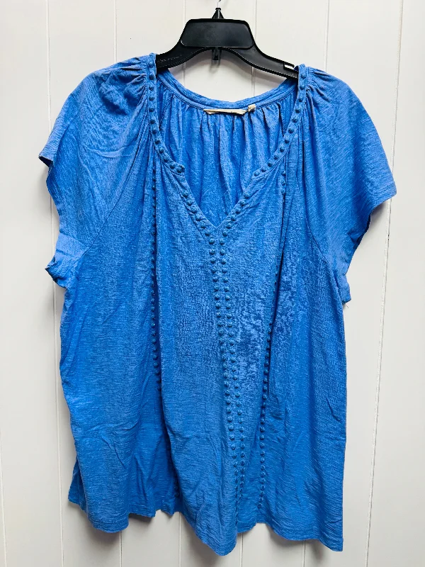 Sexy Fun Top Short Sleeve By Soft Surroundings In Blue, Size: 3x