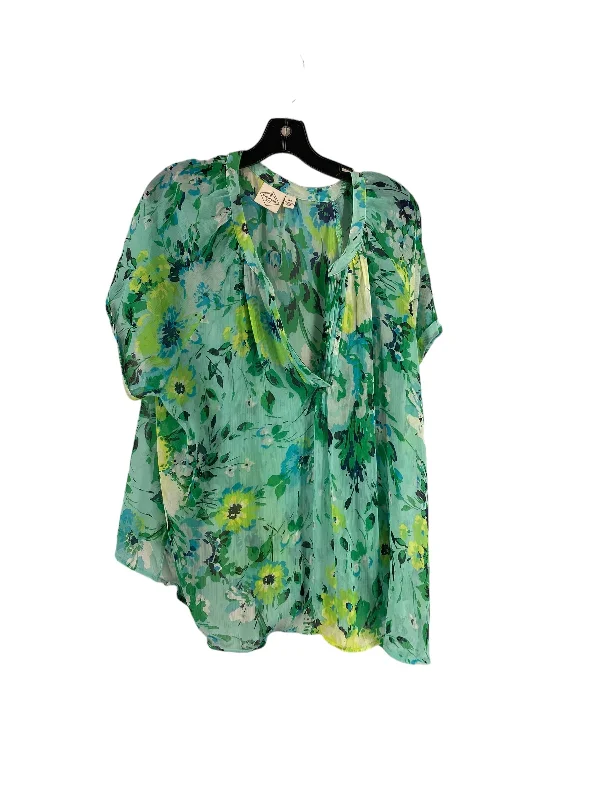 Elegant Style Top Short Sleeve By St Johns Bay In Green, Size: 3x