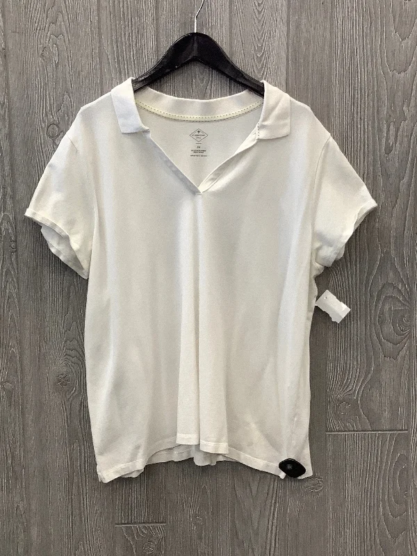 Fashionable Ease Top Short Sleeve By St Johns Bay In White, Size: 2x