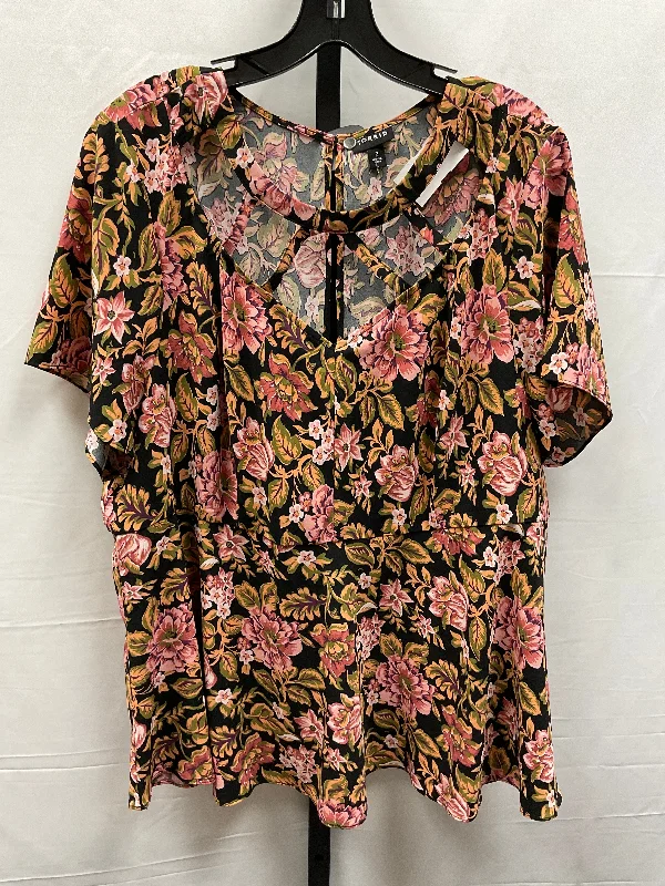Relaxed Dresses Top Short Sleeve By Torrid In Floral Print, Size: 2x