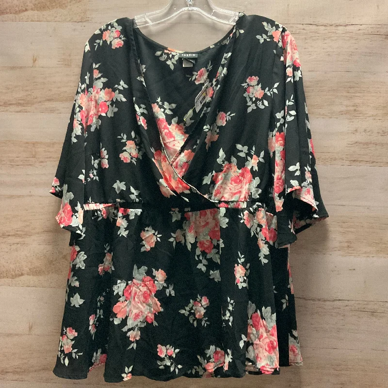 Casual Fit Wear Top Short Sleeve By Torrid In Floral Print, Size: 2x