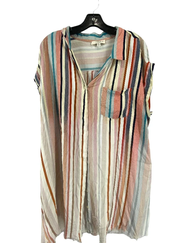 Body Design Top Short Sleeve By Umgee In Multi-colored, Size: 1x