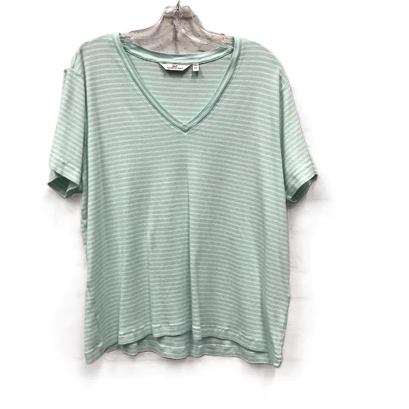 Romantic Temperament Top Short Sleeve By Vineyard Vines In Blue, Size: 2x