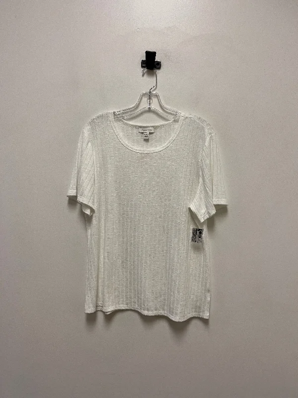 Urban Sense Top Short Sleeve By Vintage America In Cream, Size: 2x