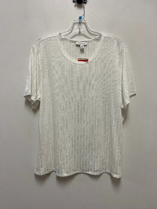 Casual Chic Wear Top Short Sleeve By Vintage America In White, Size: 2x