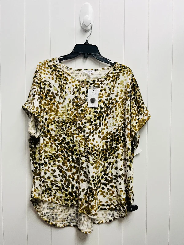 Energy Wear Top Short Sleeve By West Bound In Brown, Size: 1x