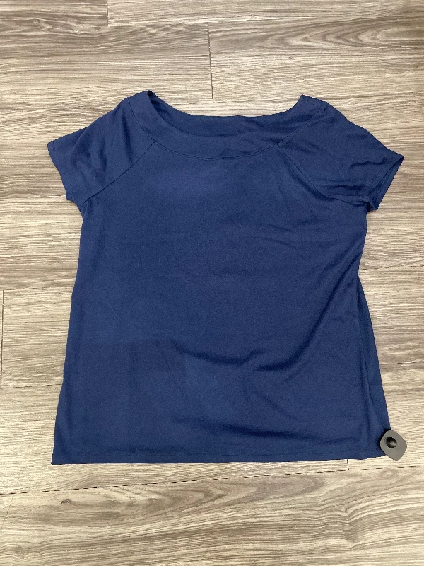 Stunning Fashion Top Short Sleeve By Westport In Navy, Size: 2x