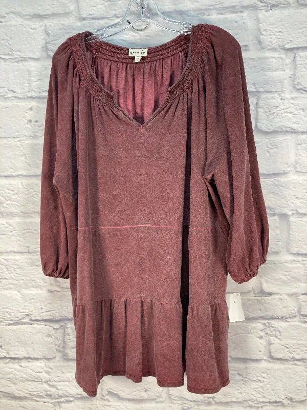Weekend Wear Top Short Sleeve By Wonderly In Purple, Size: 2x