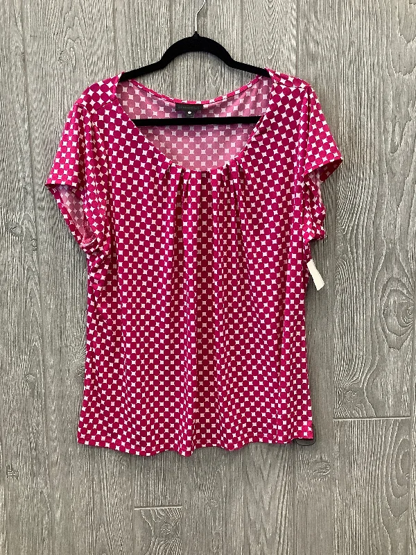 Fashionable Items Top Short Sleeve By Worthington In Pink, Size: 2x
