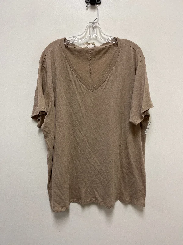 Casual Comfort Top Short Sleeve By Zenana Outfitters In Brown, Size: 3x
