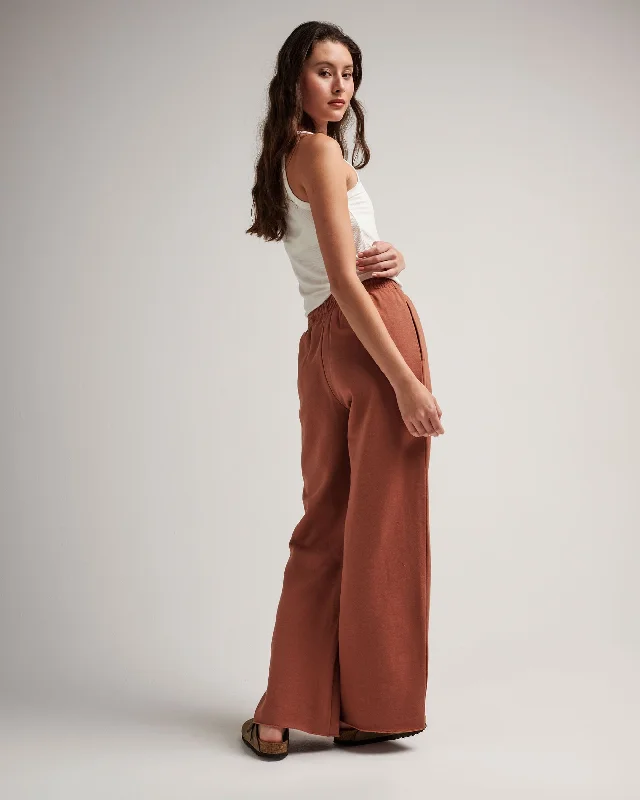 Comfortable down Women's Recycled Fleece Wide Leg Pant
