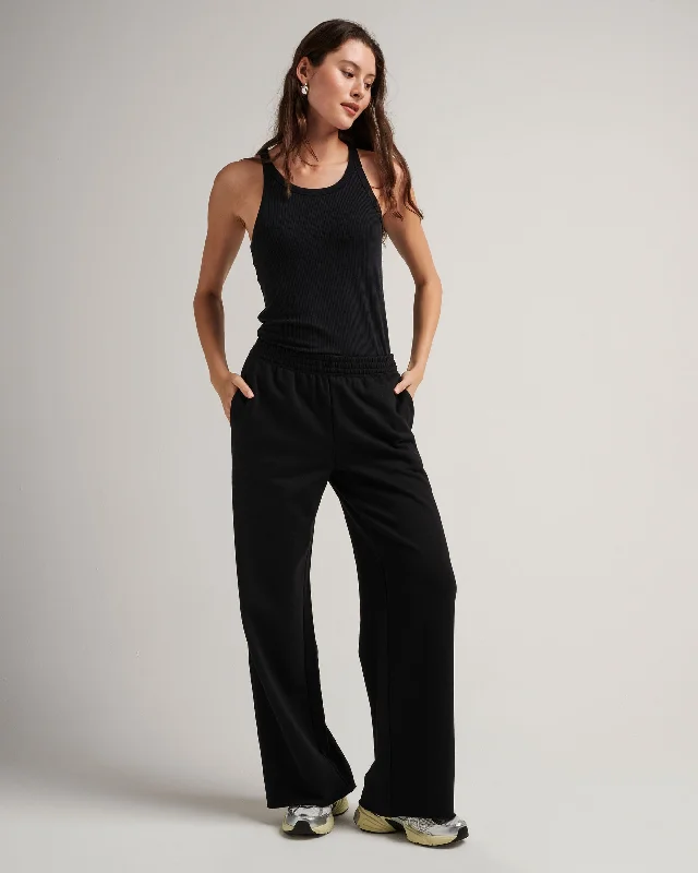 Age-reducing Style Women's Recycled Fleece Wide Leg Pant