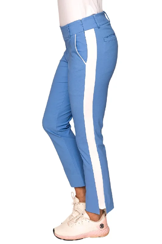 Elegant Dressing Zoo Blue Stretch Ankle Pant