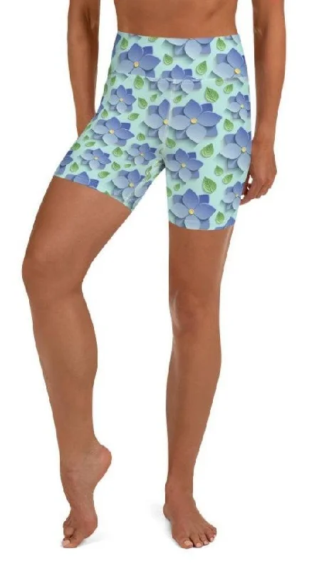 Soft Comfort Wear 3D Floral Yoga Shorts