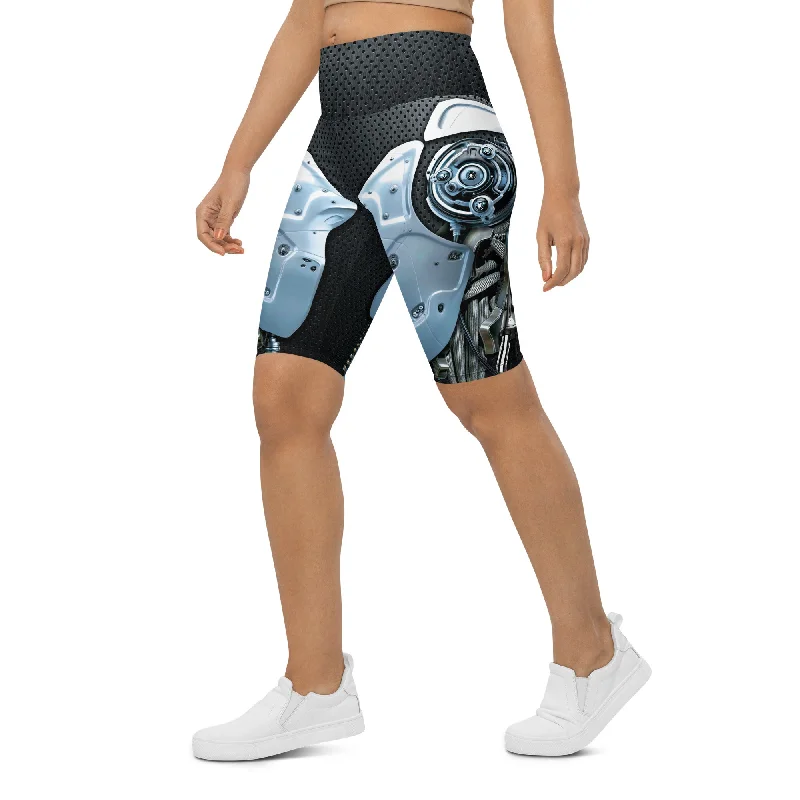 Elegant Style 3D Robotic Biker Shorts