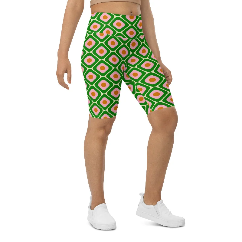 Cozy Footwear 70s Retro Pattern Biker Shorts
