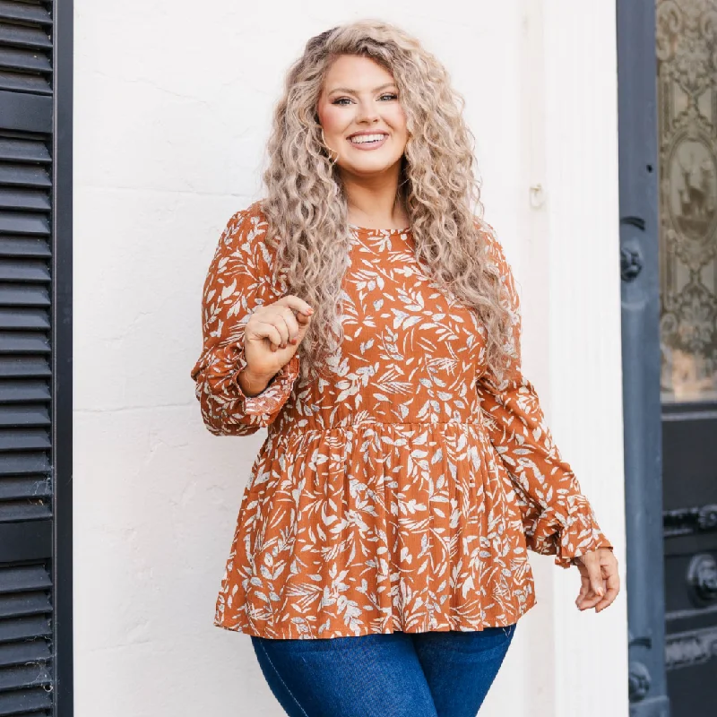 Easy Fashion A Pure Heart Top, Rust