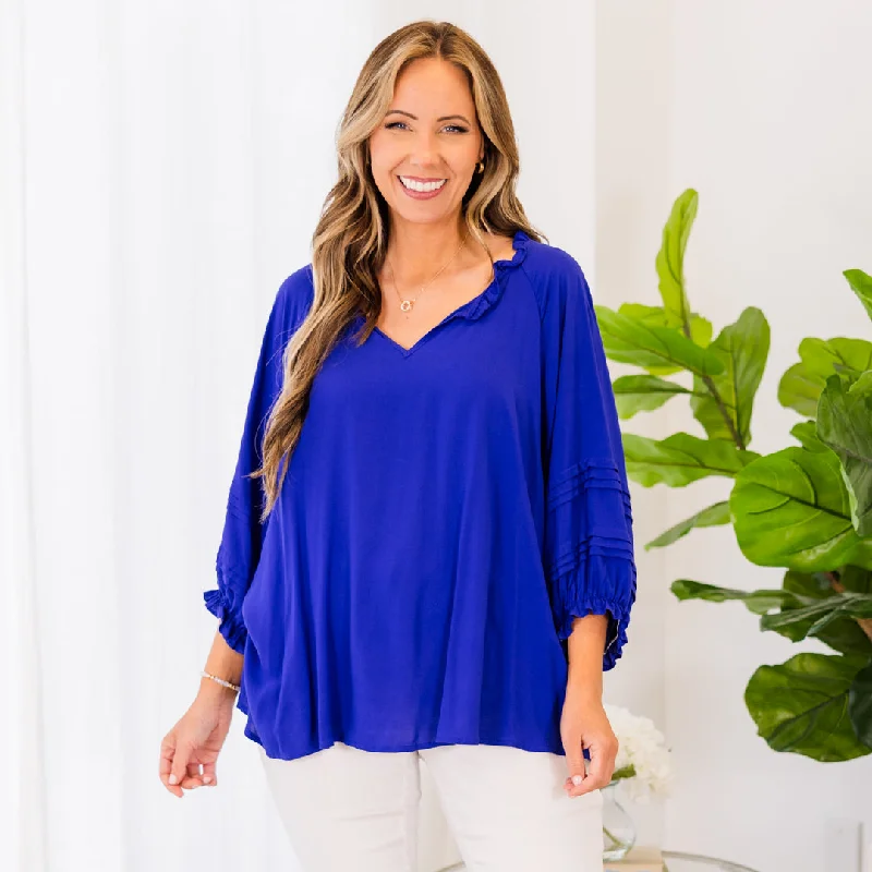 Relaxed Fashion Almost Ready Top, Royal Blue