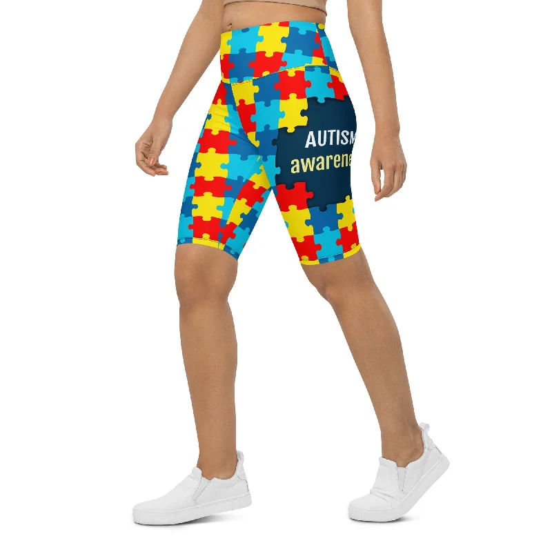 Integrated Design Autism Awareness Biker Shorts