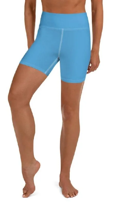 Stylish Fit Azure Blue Yoga Shorts
