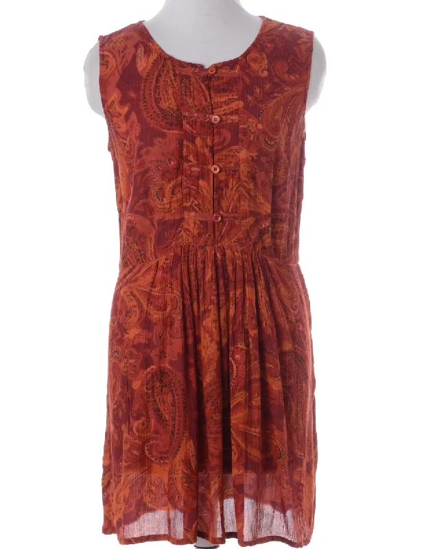 Comfortable Series Lable Paisley Short Dress