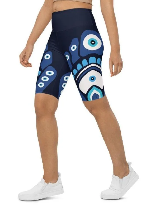 Comfortable Fashion Blue Eye Biker Shorts