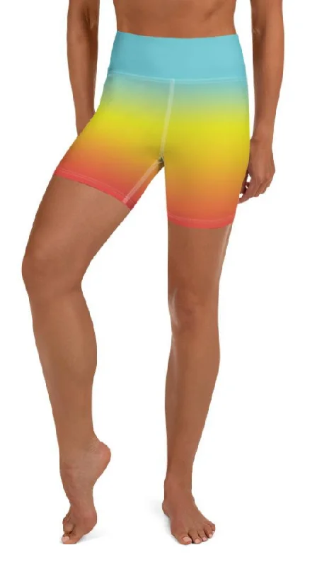 Cool Summer Bohemian Rainbow Yoga Shorts