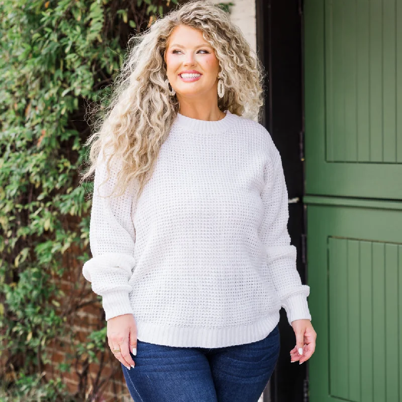 Minimal Style Breezy Weather Sweater, Ivory