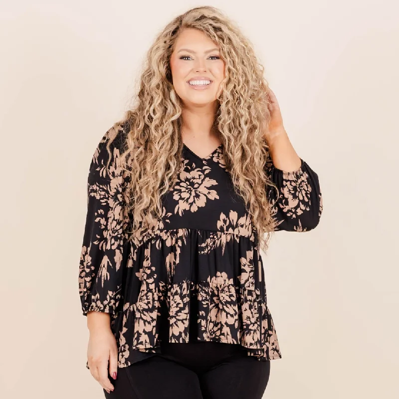 Sporty Wear Canyon Moon Blouse, Black Multi