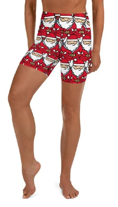 Summer Selection Cartoon Santa Yoga Shorts