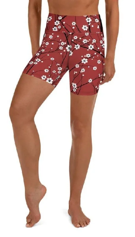 Urban Sense Cherry Tree Yoga Shorts