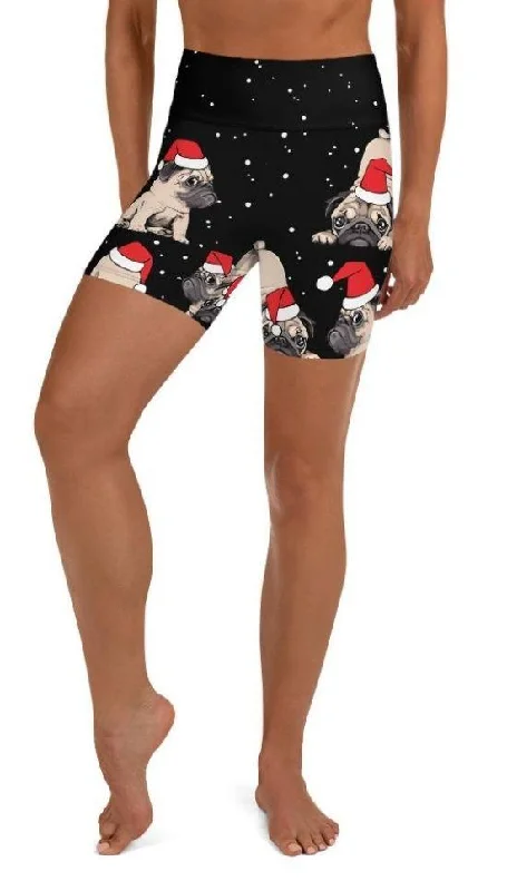 Sports And Leisure Christmas Pugs Yoga Shorts