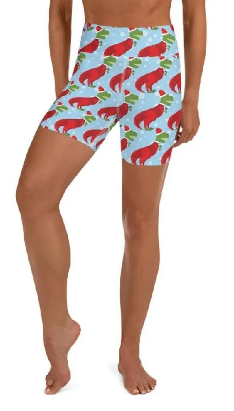 Fashion Elements Christmassy Dinosaurs Yoga Shorts