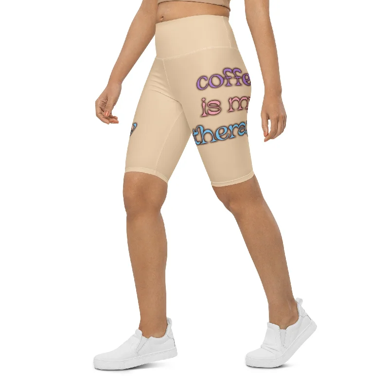 Loose Fit Coffee Is My Therapy Biker Shorts