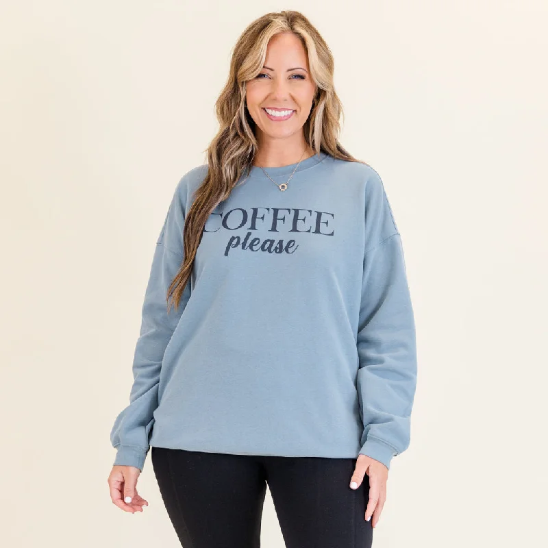 Daily Comfort Coffee Please Pullover, Denim