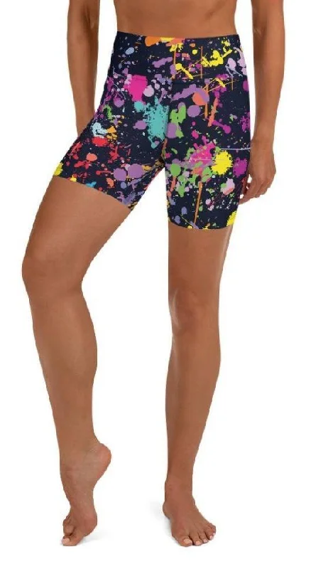 Elegant Fit Colorful Abstract Yoga Shorts